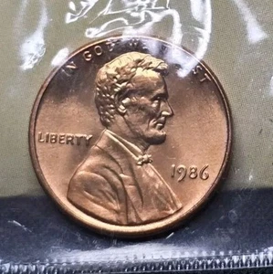 1986 P Lincoln Cent Penny .01C Philadelphia Mint Cello Free Shipping - Picture 1 of 2