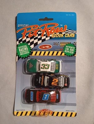 1992 Funstuf Official Pit Row Stock Cars Nascar 1/64 Diecast 3 Pack vintage NOS - Image 1 of 4