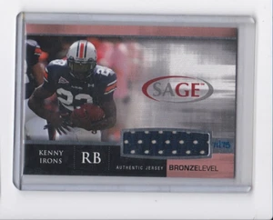 KENNY IRONS 2007 SAGE FOOTBALL BRONZE PARALLEL ROOKIE JERSEY CARD-SERIAL #'D /75 - Picture 1 of 22