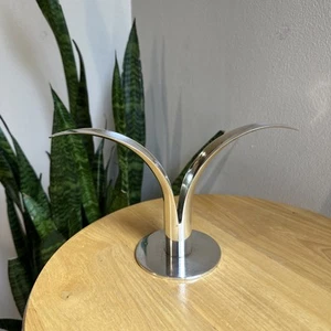 Atemberaubender MCM Vintage Silber Kerzenständer Lilie - für Kegelkerze oder Vase - Bild 1 von 9