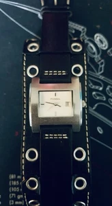 Reloj de pulsera FOSSIL JR-8148 para mujer con esfera analógica y fecha + correa de cuero ancha XL - Imagen 1 de 7