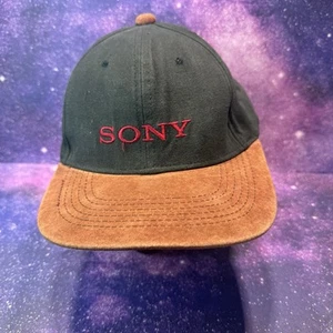 Vintage 90s Sony Discman Snapback Hat Cap Walkman Leather Bill - Bild 1 von 6