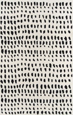 Moderner handgetufteter Teppich im dalmatinischen Stil aus 100 % Wolle - Bild 1 von 4