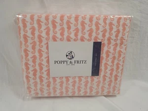 NIP Poppy & Fritz Crisp Seahorses Twin Bed Sheet Set - 100% Cotton - Picture 1 of 4