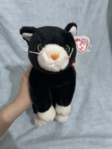 Ty Beanie Buddy Zip the Cat mit Etikett schwarz weiß Kätzchen Stofftier Plüschtier Stofftier - Bild 1 von 13