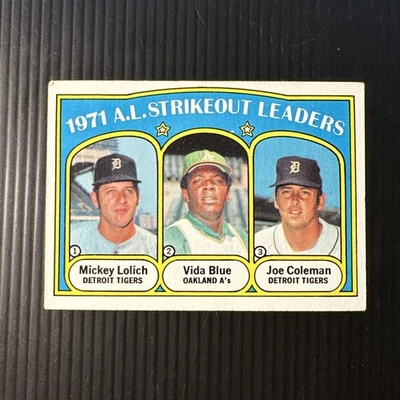 Topps #96 A.L. 1972 STRIKEOUT LEADER VIDA BLUE EX *Hot Corner Vintage* Foto 1 de 2