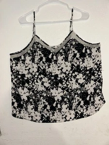 NINE WEST Black White Sleeveless Tank Cami Top Women's Sz X-Large (640) - Picture 1 of 5