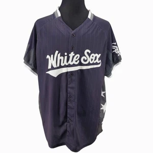 MLB NBC Sports Chicago White Socks Mens Jersey Black Button Front Extra Large - Picture 1 of 12