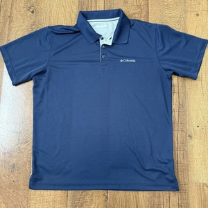 Polo Columbia uomo grande blu omni-wick performance golf top leggero - Foto 1 di 8