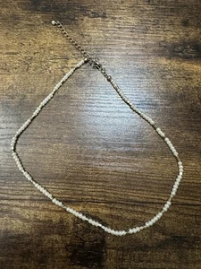 small seed bead and pearl choker necklace Gold Tone Adjustable Free Ship - Picture 1 of 3