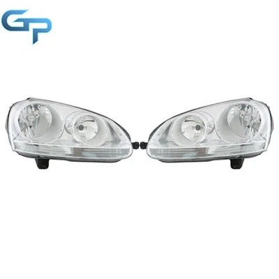 For Volkswagen Rabbit 2006-2009 & Jetta 2005-2010 LH+RH Headlights Assembly - Image 1 of 4