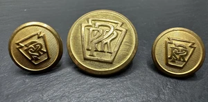 3 VINTAGE PRR PENNSYLVANIA RAILROAD ROUND METAL BUTTONS M33 - Picture 1 of 12