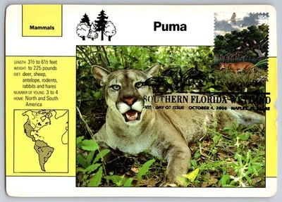 #4099c Southern Florida Wetland Florida Panther FDC Maxi Card w/Pictorial Cancel - Image 1 of 2