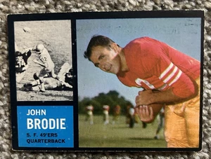 1962 Topps #152 John Brodie San Francisco 49ers VG-EX Crease Free Set Break - Bild 1 von 2