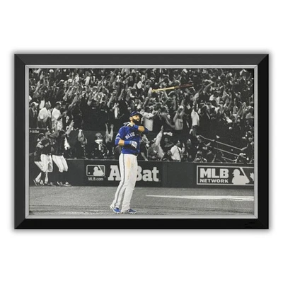Jose Bautista Iconic Bat Flip Framed Canvas - Toronto Blue Jays (33.5" by 23.5") - Image 1 of 4