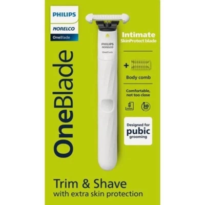 Philips Norelco OneBlade Intimate Electric Rechargeable Pubic Groomer-QP1924/70 - Image 1 of 4