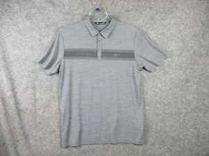 Travis Mathew Polo Shirt Mens Large Gray Striped Shirt Performance Golf Stretch - Picture 1 of 11