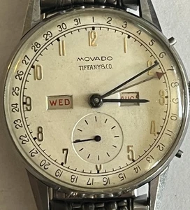 Vintage Movado Tiffany & Co. TRIPLE DATE Calendar Herrenuhr voll funktionsfähig - Bild 1 von 8