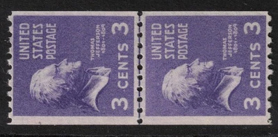 USA Scott 851 Vertical Coil Line Pair Mint Never Hinged (1939) - Image 1 of 2