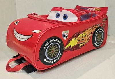 Disney Pixar Cars Lightning McQueen Niños 3D Rodante Maleta de Viaje Equipaje Foto 1 de 4