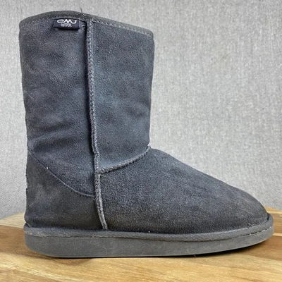 EMU Australia Stinger Hi Boots Womens 9 Gray Suede Shearling Lined Pull On Shoe - Image 1 of 4