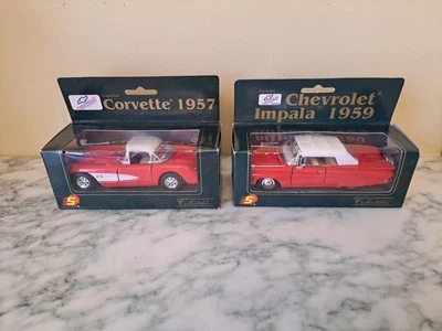 Superior Red Chevy Corvette 1957 Diecast Car & Red Chevrolet Impala 1959 Diecast - Image 1 of 4