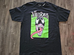 Men's Size Large Marvel Venom Neon Black Short Sleeve Graphic T-Shirt BNWT - Picture 1 of 2