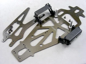 Vintage HPI RS4 MINI PRO A576 Carbon Fiber Graphite Chassis A586 Upper Deck Set! - Bild 1 von 16