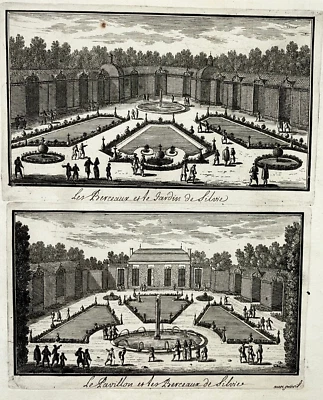 JARDIN BERCEAUX PAVILLON SYLVIE Chateau Chantilly GRAVURE Perelle OISE XVII° - Photo 1/2