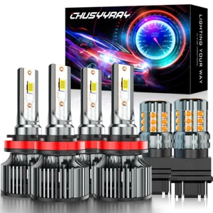 For Dodge Grand Caravan 11-20 LED Headlights High/Low+Turn Signal Light Bulbs 6x - Picture 1 of 14