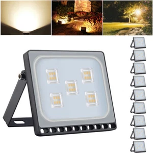 10 x 30 W proiettore LED LED proiettore lampada da giardino faretto esterno impermeabile bianco caldo - Foto 1 di 10