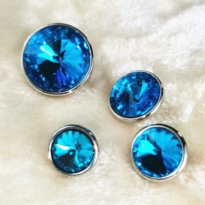 10Pcs DIY Shiny Glass Crystal Rhinestone Buttons Shirt Clothing Buttons Sewing - Image 1 of 4
