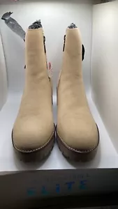 NIB Women Dahlia Waterproof Suede Lug Sole Buckle Booties, Sand Suede Sz. 12 US - Picture 1 of 14