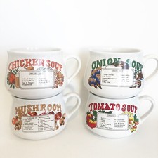 New listing
Vintage Soup Bowls Mugs with Recipes Lot Set of 4 Onion Mushroom Tomato Chicken