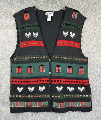 De Colección Koret Cárdigan Suéter Para Mujer Grande Tejido Botones Corazones Abuela Chaleco Foto 1 de 4