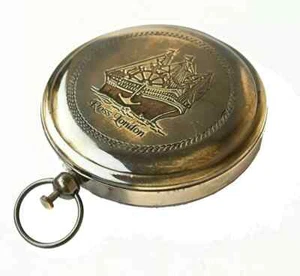Pocket compass Nautical Ross Landon Push Button Brass Compass Best Decorative - Imagen 1 de 5