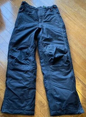 "Pantalones de nieve LL Bean Cold Buster niños 16 cintura ajustable negros usados en excelente estado cintura 30 en 30""" Foto 1 de 4
