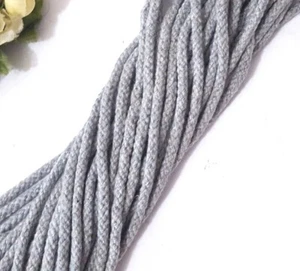 Ca. 4 mm breit 5-20 Yard grau Baumwollkordel Zopf gedreht Schnur Kordelzug CC14 - Bild 1 von 6