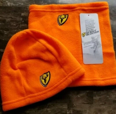 NEW Blaze Fleece Beanie & Gaiter Combo Camo Winter Face Mask Hat Neck Orange NWT - Image 1 of 4
