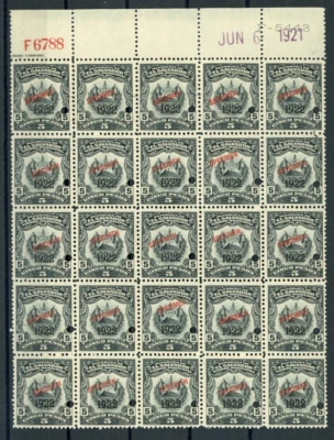 EL SALVADOR Revenue 5p High Value ABNCo *F6788*SPECIMEN Dated 1921 Block{25}ZU28 - Image 1 of 4