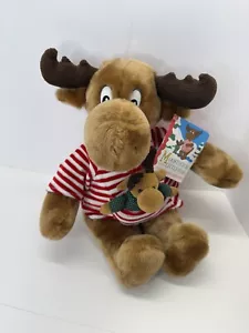 Peluche vintage Moostletoe e Littletoe imbottito Natale 1992 avventura etichette 18" - Foto 1 di 12