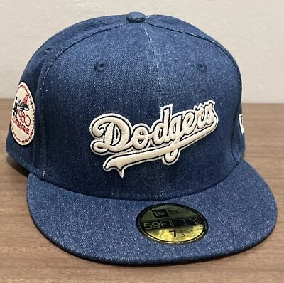 New Era Los Angeles Dodgers 59FIFTY Fitted Blue Denim 1980 ASG Cap Hat Sz 7 3/8 - Image 1 of 4