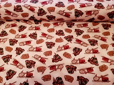 2 YD Northern Territory Cotton Fabric Fish Hunting BOLT End  - Image 1 of 3