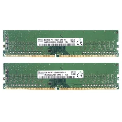 Hynix 16GB (2X8GB) DDR4 2666MHz PC4-21300 1RX8 UDIMM Memory Ram HMA81GU6CJR8N-VK - Image 1 of 4