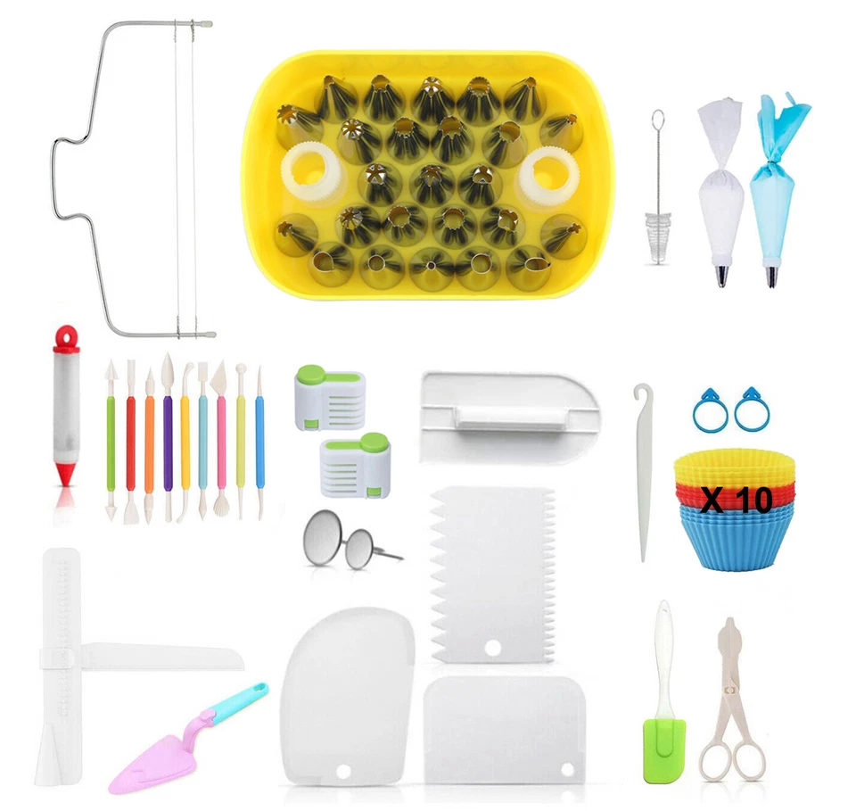 Boquillas de glaseado accesorios para hornear kit de suministros de decoración de pasteles para principiantes Foto 1 de 4