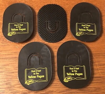 Lot Of 5 Vintage Yellow Pages Promotional Plastic Brushes Made In USA - Image 1 of 2
