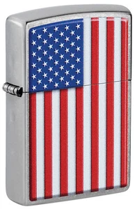 Zippo Patriotic Street Chrome Windproof Pocket Lighter, 29722 - Picture 1 of 6
