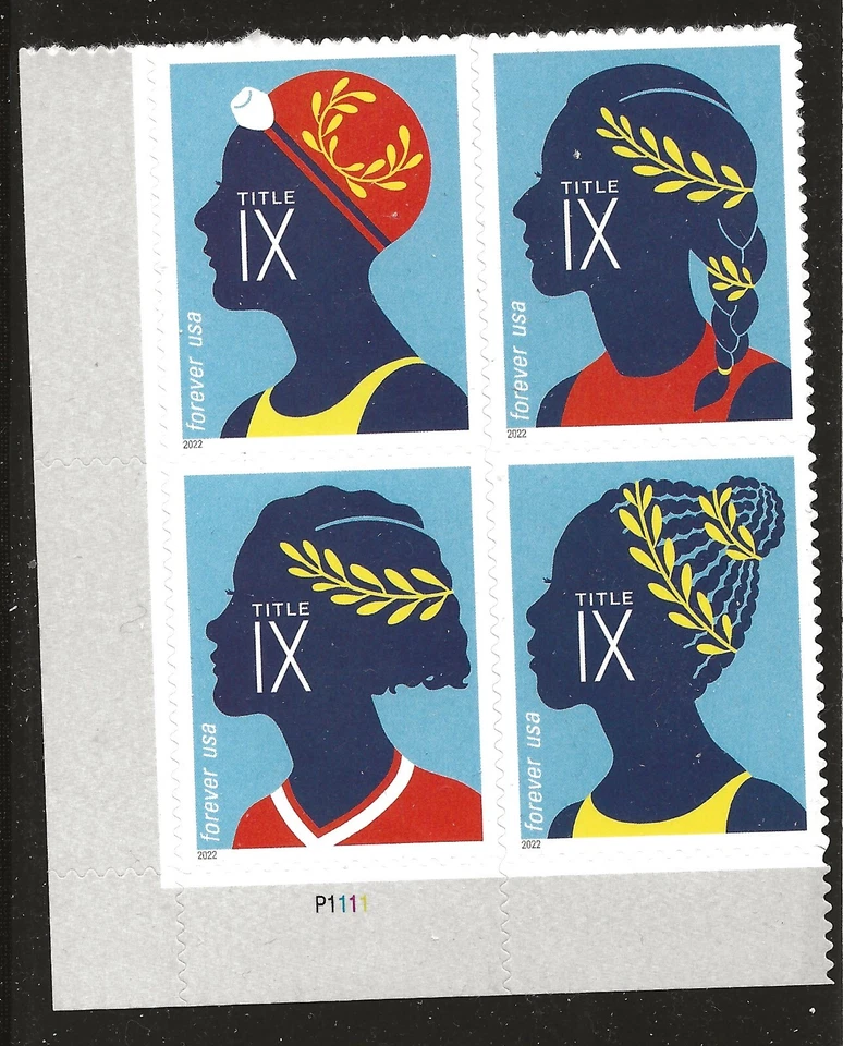 US Scott #5668-71, Plate Block #P1111 2022 Title IX FVF MNH - Image 1 of 1