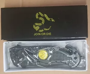 Coltello tattico nero 4" giunto o stampo EMT salvataggio pieghevole taglierina vetro - Foto 1 di 10