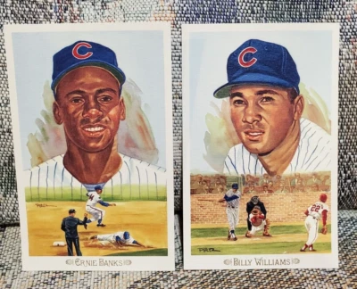 Ernie Banks & Billy Williams Perez Steele 庆祝明信片 芝加哥小熊队名人堂 — 第 1/2 张图片